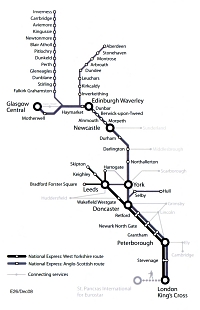 East Coast Trains National Rail Route Map