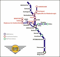 Grand Central Trains National Rail Route Map